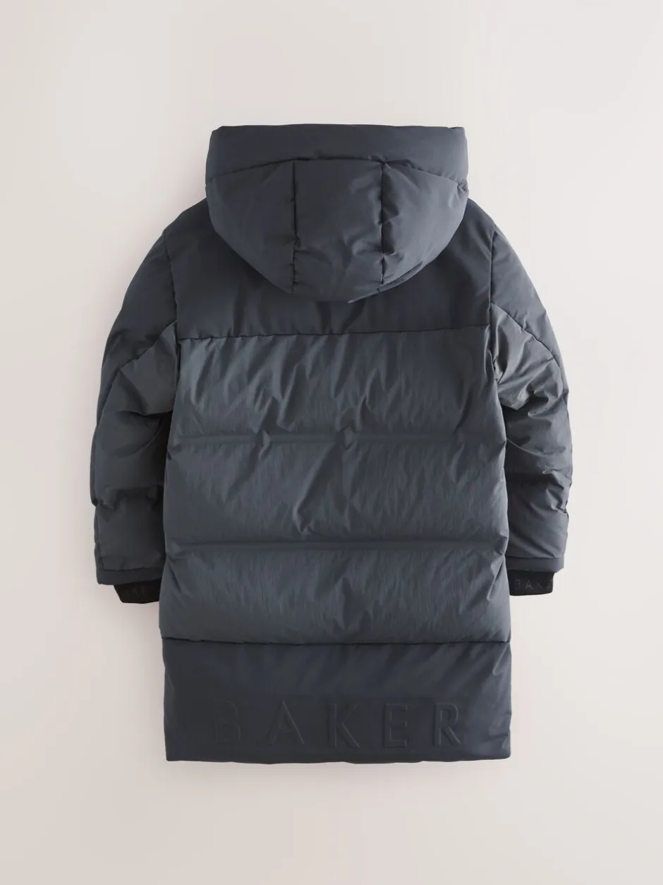 Schoolkleding|Jassen En Jacks*Baker by Ted Baker - regenbestendige gewateerde lange jas Antraciet