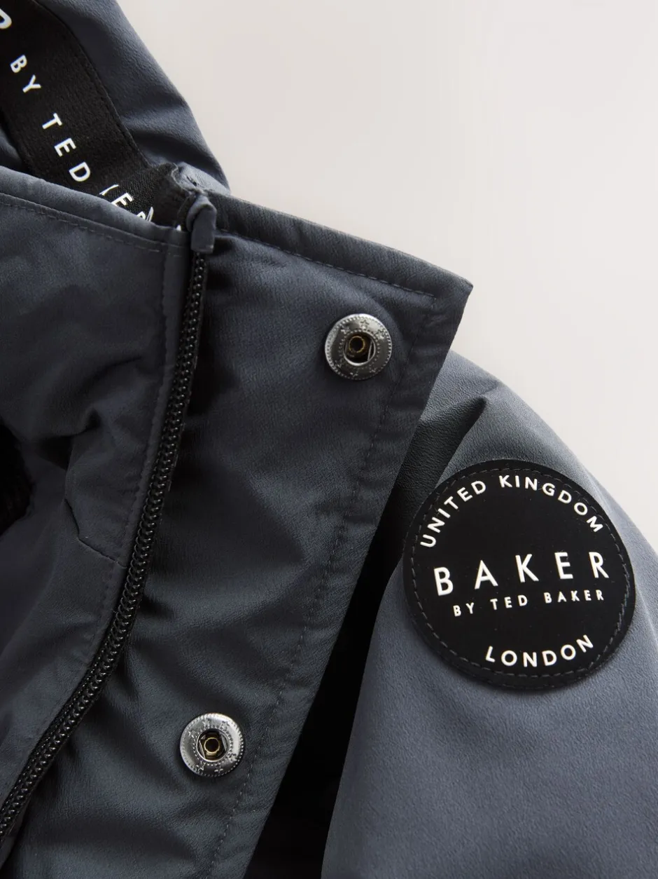 Schoolkleding|Jassen En Jacks*Baker by Ted Baker - regenbestendige gewateerde lange jas Antraciet