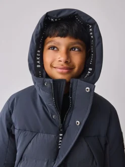 Schoolkleding|Jassen En Jacks*Baker by Ted Baker - regenbestendige gewateerde lange jas Antraciet