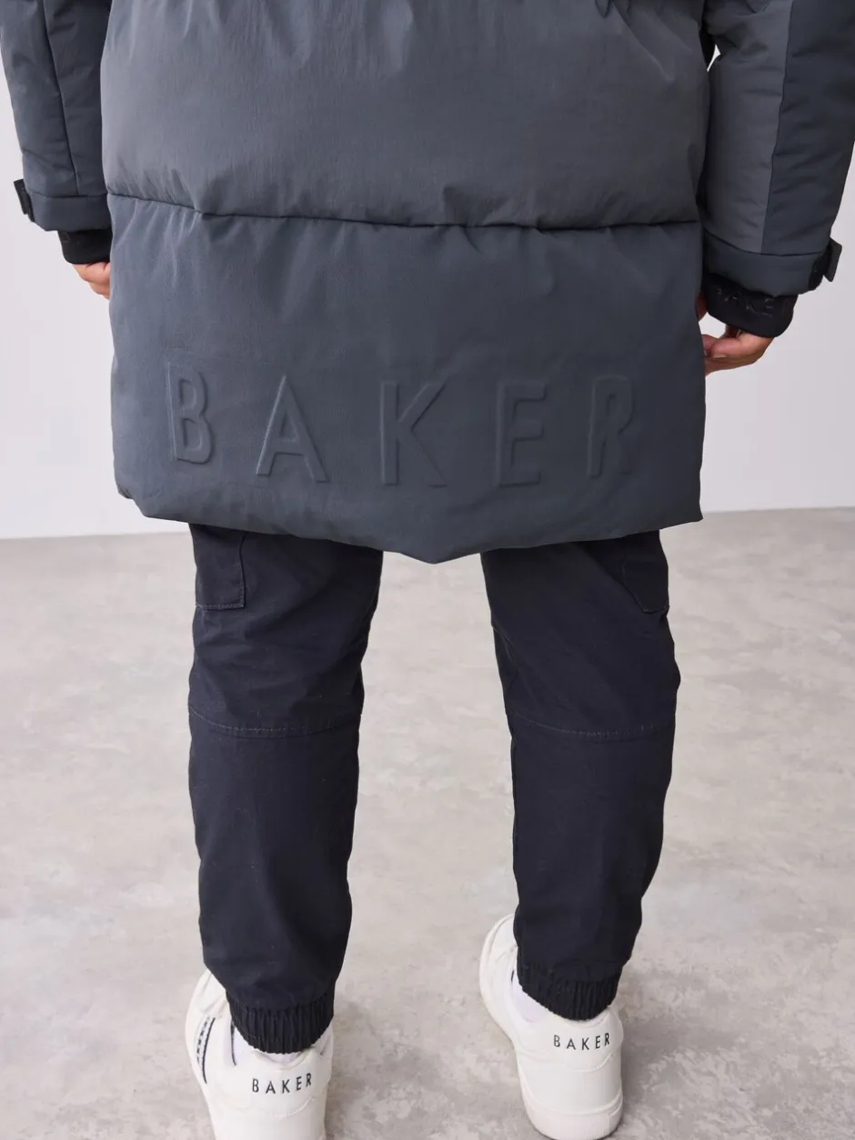 Schoolkleding|Jassen En Jacks*Baker by Ted Baker - regenbestendige gewateerde lange jas Antraciet