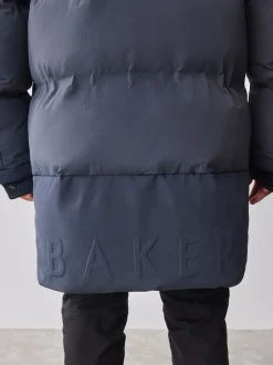 Schoolkleding|Jassen En Jacks*Baker by Ted Baker - regenbestendige gewateerde lange jas Antraciet