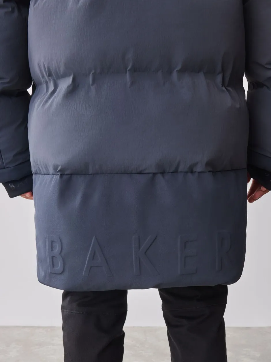 Schoolkleding|Jassen En Jacks*Baker by Ted Baker - regenbestendige gewateerde lange jas Antraciet