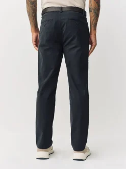 Broeken En Chino's|Next - Belted Soft Touch Pleated Chino Trousers Antraciet