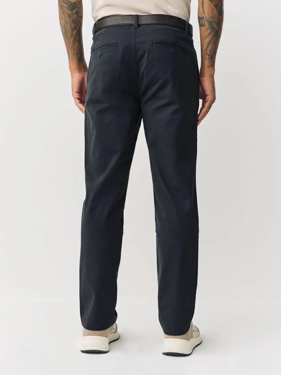 Broeken En Chino's|Next - Belted Soft Touch Pleated Chino Trousers Antraciet