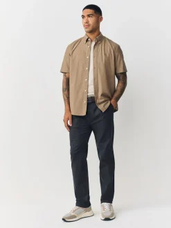 Broeken En Chino's|Next - Belted Soft Touch Pleated Chino Trousers Antraciet