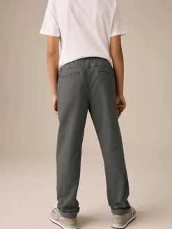 Broeken En Chino's*Next - Broek met geribde elastische taille (3-16 jr) Antraciet