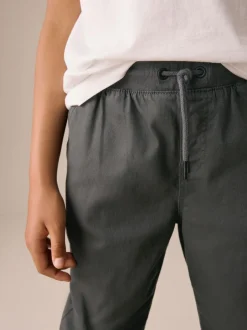 Broeken En Chino's*Next - Broek met geribde elastische taille (3-16 jr) Antraciet