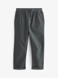Broeken En Chino's*Next - Broek met geribde elastische taille (3-16 jr) Antraciet