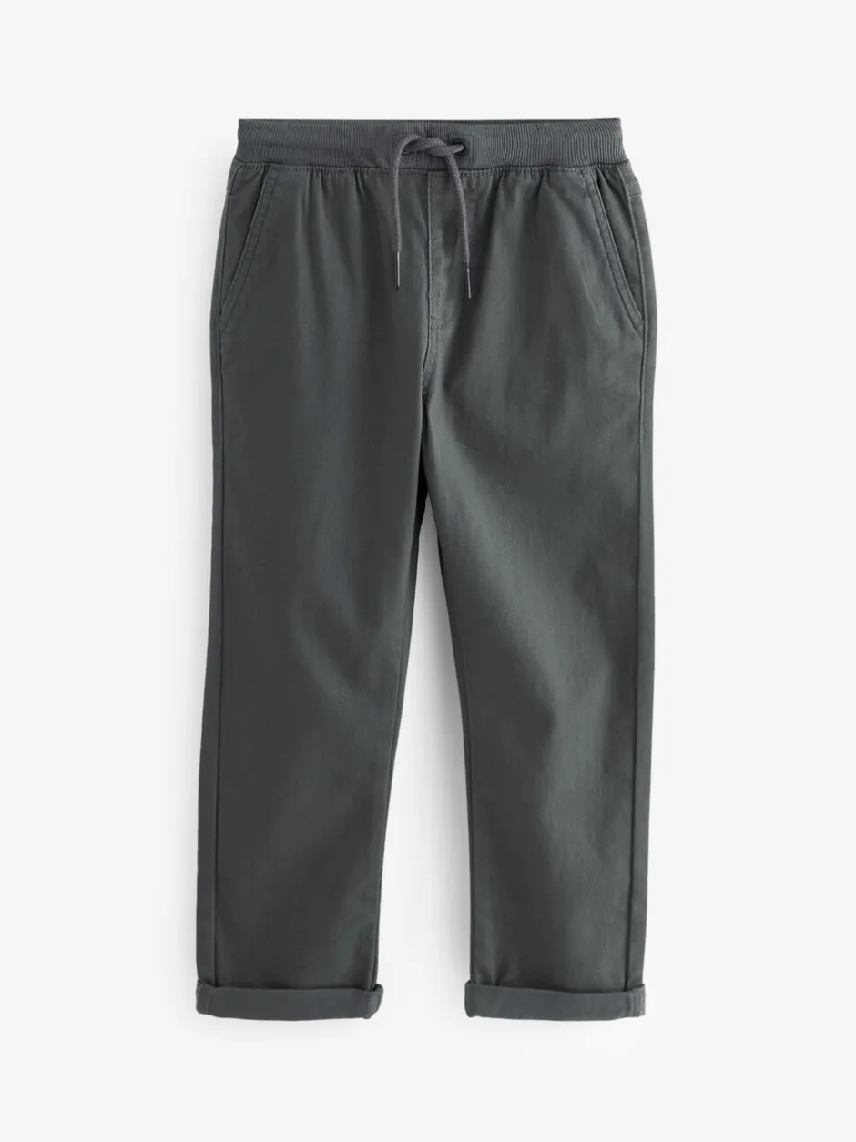 Broeken En Chino's*Next - Broek met geribde elastische taille (3-16 jr) Antraciet