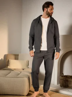 Joggingbroeken|Loungewear|Next - Brushback Heavyweight Open Joggers Antraciet