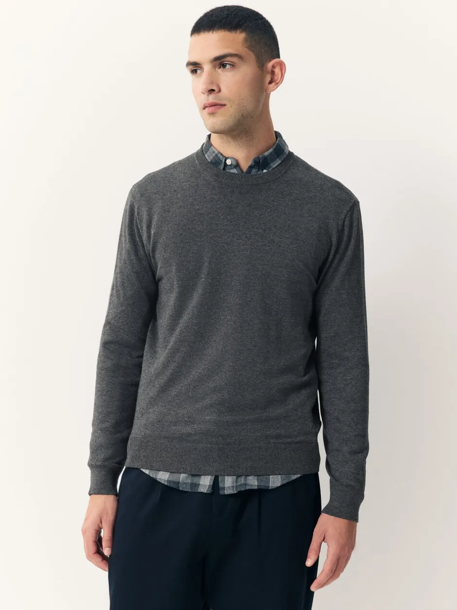 Gebreide Kleding*Next - Effen - Regular Fit Cotton Rich Crew Neck Jumper Antraciet