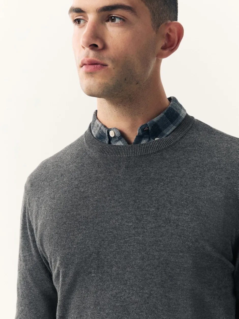 Gebreide Kleding*Next - Effen - Regular Fit Cotton Rich Crew Neck Jumper Antraciet