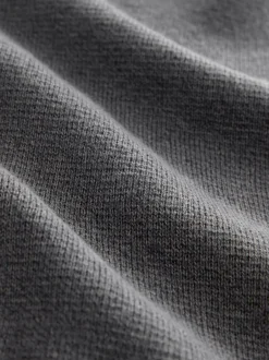 Gebreide Kleding|Next Antraciet - Effen - Regular fit 100% katoenen premium trui met korte rits