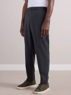Formele Broek*Next - Elasticated Waist Wool Rich Textured Formal Trousers Antraciet