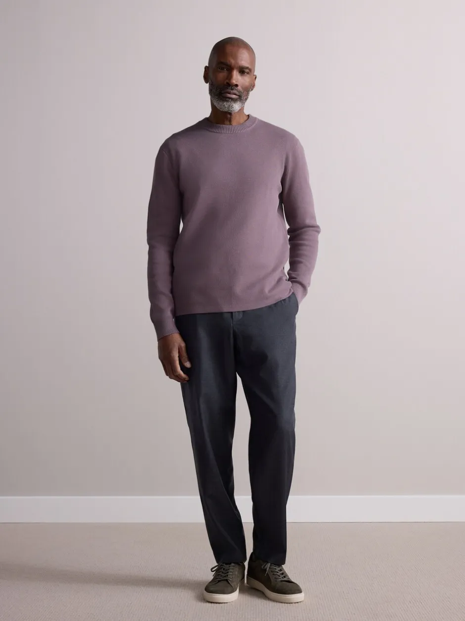 Formele Broek*Next - Elasticated Waist Wool Rich Textured Formal Trousers Antraciet