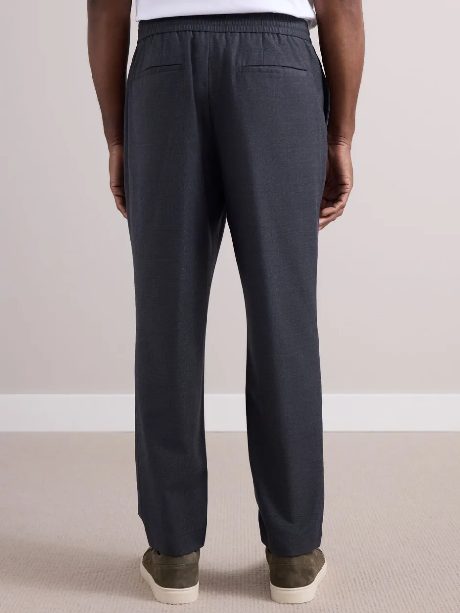 Formele Broek*Next - Elasticated Waist Wool Rich Textured Formal Trousers Antraciet