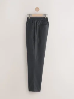 Formele Broek*Next - Elasticated Waist Wool Rich Textured Formal Trousers Antraciet