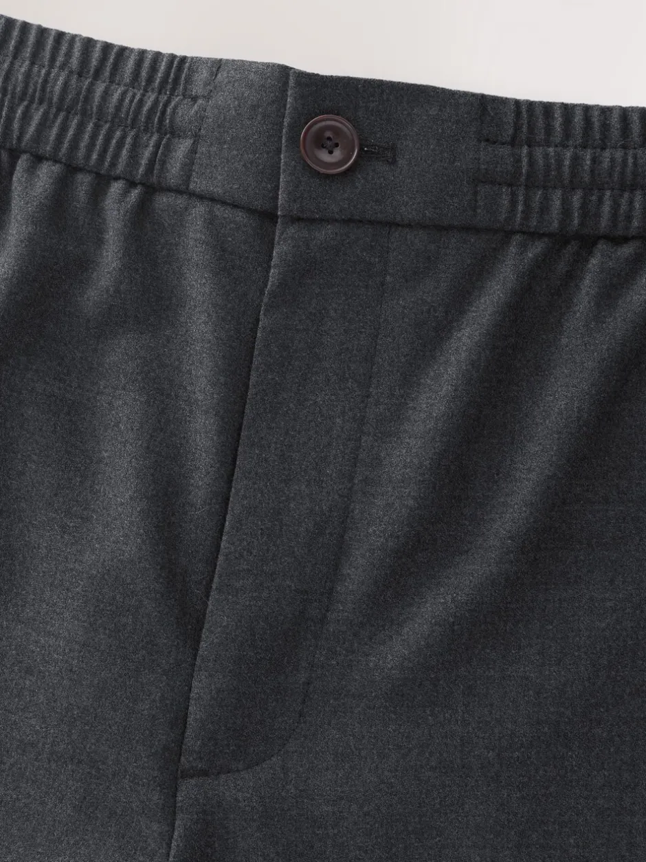 Formele Broek*Next - Elasticated Waist Wool Rich Textured Formal Trousers Antraciet