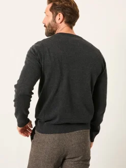 Gebreide Kleding*Fat Face - FatFace Crew Neck Knitted Jumper Antraciet