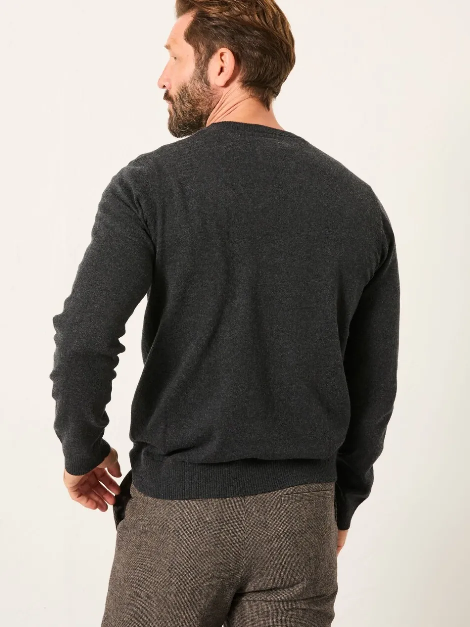 Gebreide Kleding*Fat Face - FatFace Crew Neck Knitted Jumper Antraciet