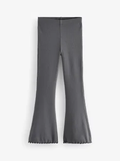 Broeken En Leggings*Next Antraciet - Geribde uitlopende legging (3-16 jr)
