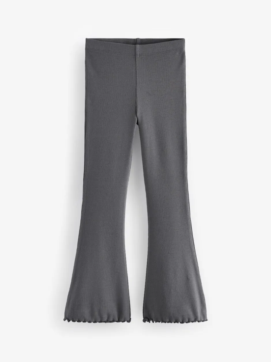 Broeken En Leggings*Next Antraciet - Geribde uitlopende legging (3-16 jr)