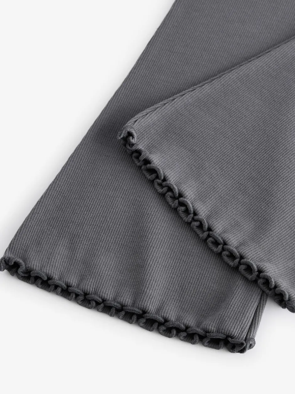 Broeken En Leggings*Next Antraciet - Geribde uitlopende legging (3-16 jr)
