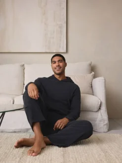Pyjama's|Loungewear|Next Antraciet - Hooded Towelling Pyjamas Set