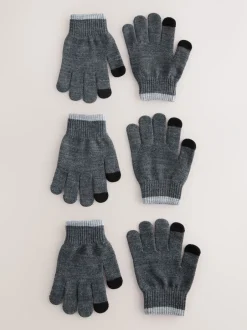 Mutsen, Handschoenen En Sjaals|Mutsen, Handschoenen En Sjaals*Next - Magic handschoenen 3 paar (3-16jr) Antraciet
