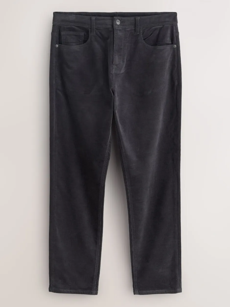 Broeken En Chino's*Next - Motionflex Corduroy Stretch Trousers Antraciet