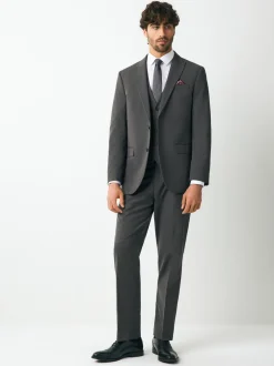 Blazers En Business-Jasjes|Pakken*Next - Normale Pasvorm - Kostuum met twee knopen: colbert Antraciet