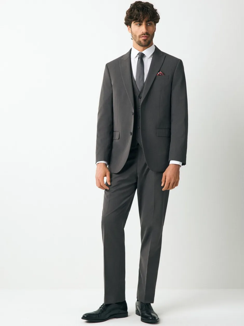 Blazers En Business-Jasjes|Pakken*Next - Normale Pasvorm - Kostuum met twee knopen: colbert Antraciet