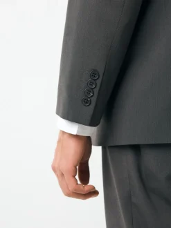 Blazers En Business-Jasjes|Pakken*Next - Normale Pasvorm - Kostuum met twee knopen: colbert Antraciet