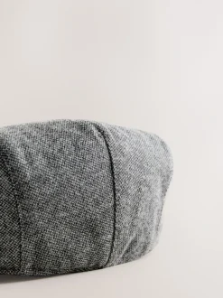 Mutsen, Sjaals En Handschoenen|Next - Platte pet in visgraadmotief Antraciet