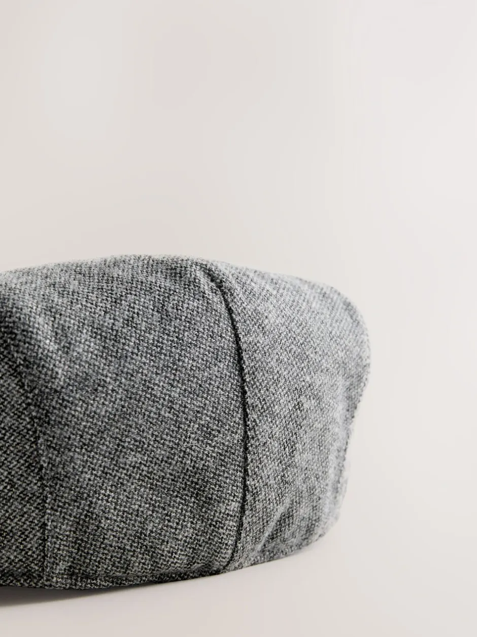Mutsen, Sjaals En Handschoenen|Next - Platte pet in visgraadmotief Antraciet