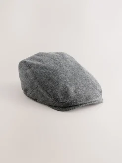 Mutsen, Sjaals En Handschoenen|Next - Platte pet in visgraadmotief Antraciet