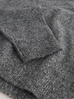 Gebreide Kleding|Next - Quarter Zip Neck Jumper with Wool Antraciet