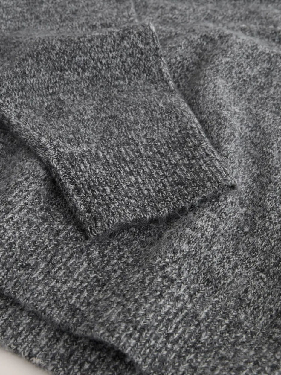 Gebreide Kleding|Next - Quarter Zip Neck Jumper with Wool Antraciet