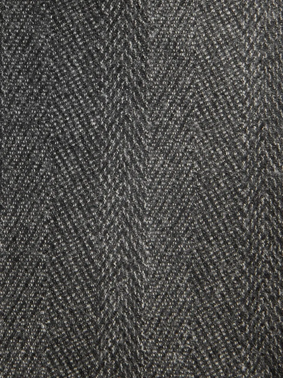 Pakken|Next Antraciet - Regular Fit Signature Marzotto 100% Italian Wool Herringbone Suit Jacket
