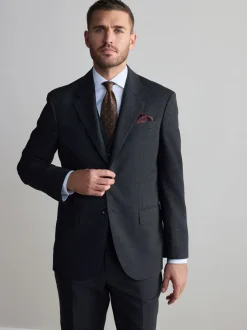 Blazers En Business-Jasjes|Pakken|Next - Regular Fit Signature Nova Fides 100% Italian Wool Suit Jacket Antraciet