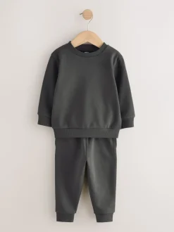 Sweaters En Hoody´S|Sets En Outfits|Next Antraciet - Set met sweatshirt en joggingbroek (3mnd-7jr)