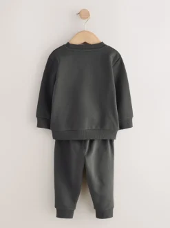 Sweaters En Hoody´S|Sets En Outfits|Next Antraciet - Set met sweatshirt en joggingbroek (3mnd-7jr)