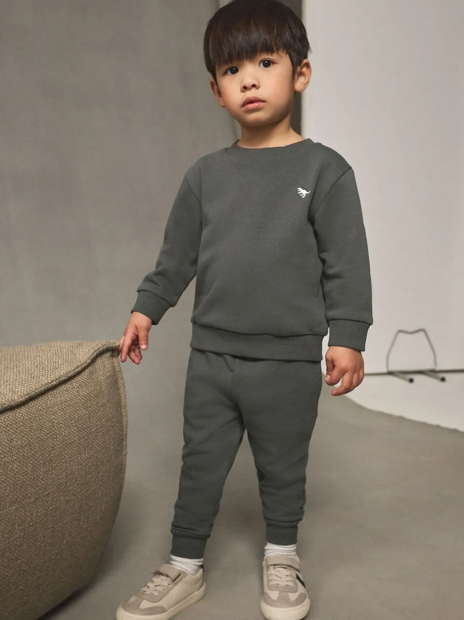 Joggingbroeken|Sets En Outfits|Next Antraciet - Set met sweatshirt en joggingbroek (3mnd-7jr)