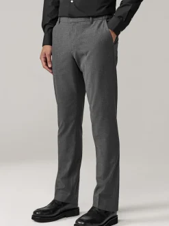 Formele Broek|Next - Slim Fit - Elasticated Waist Motionflex Stretch Smart Trousers Antraciet