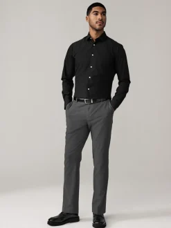 Formele Broek|Next - Slim Fit - Elasticated Waist Motionflex Stretch Smart Trousers Antraciet