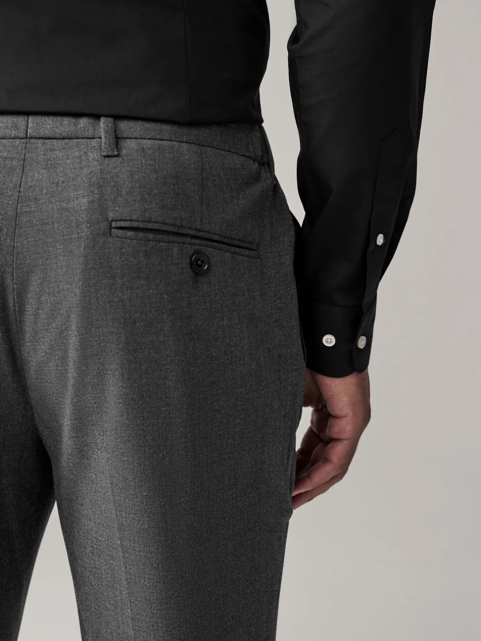 Formele Broek|Next - Slim Fit - Elasticated Waist Motionflex Stretch Smart Trousers Antraciet