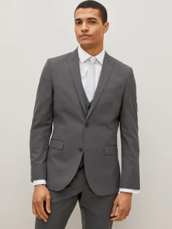 Blazers En Business-Jasjes|Pakken|Next - Slim Fit - Kostuum met twee knopen: colbert Antraciet
