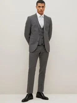 Blazers En Business-Jasjes|Pakken|Next - Slim Fit - Kostuum met twee knopen: colbert Antraciet