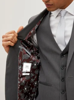 Blazers En Business-Jasjes|Pakken|Next - Slim Fit - Kostuum met twee knopen: colbert Antraciet