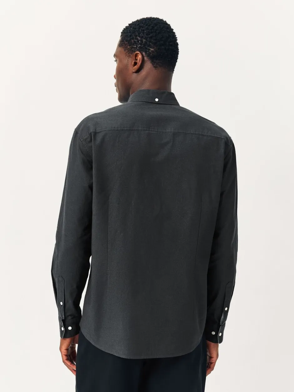 Formele Overhemden|Shirts*Next Antraciet - Slim Fit - Oxford-hemd met lange mouwen